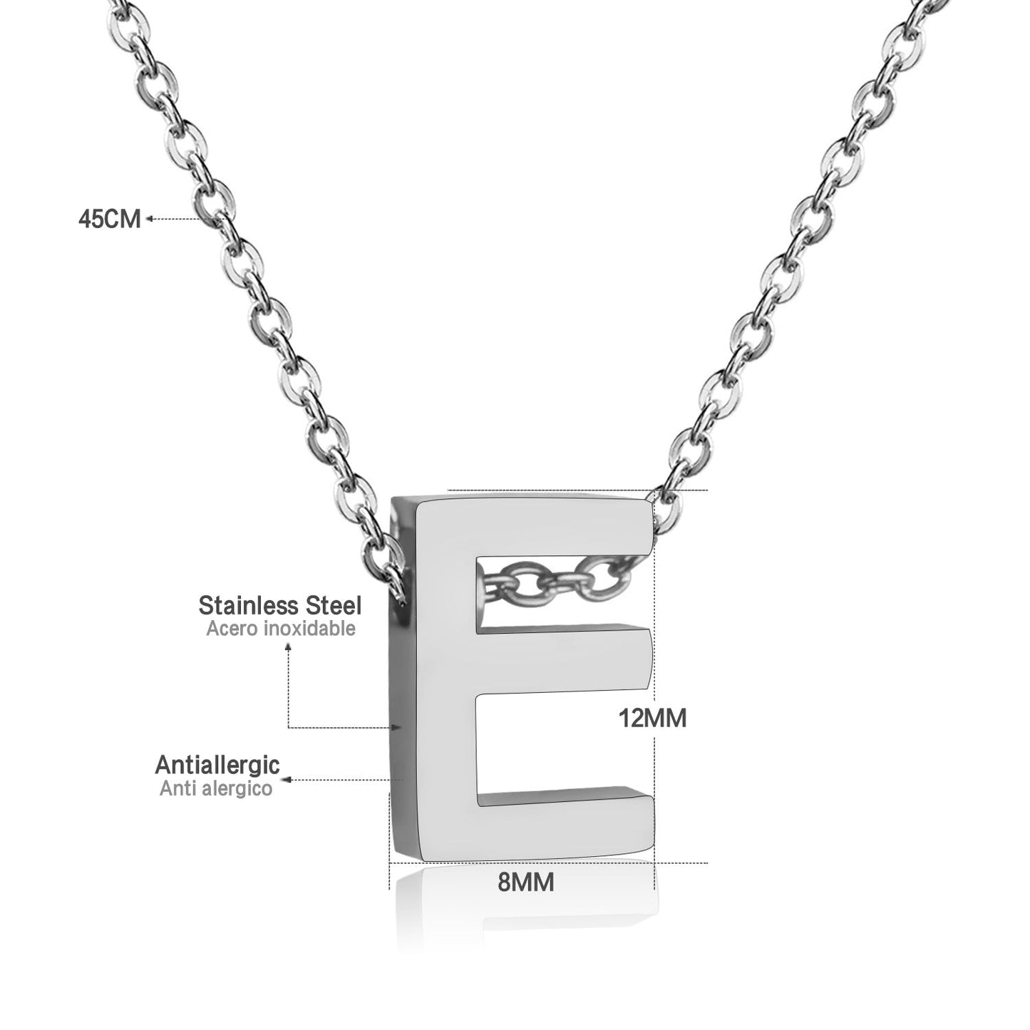 ASON Delicate Classic Style Initial 26 Letters Alphabet Chain Pendant Necklace Stainless Steel Color Jewelry Chokers asonjewelry