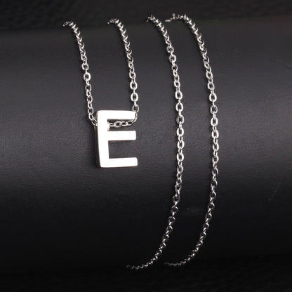 ASON Delicate Classic Style Initial 26 Letters Alphabet Chain Pendant Necklace Stainless Steel Color Jewelry Chokers asonjewelry