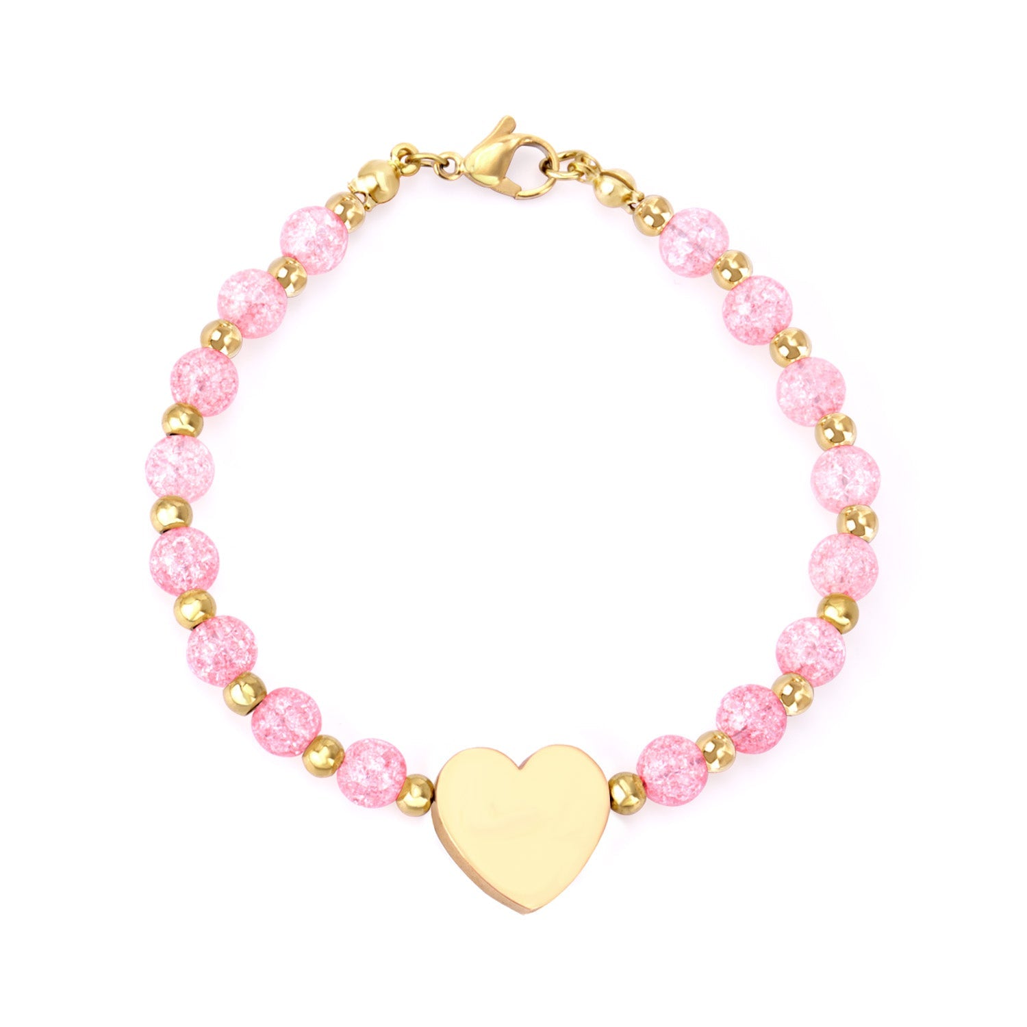 Gold Accessories Pink Crystal Bracelet asonjewelry