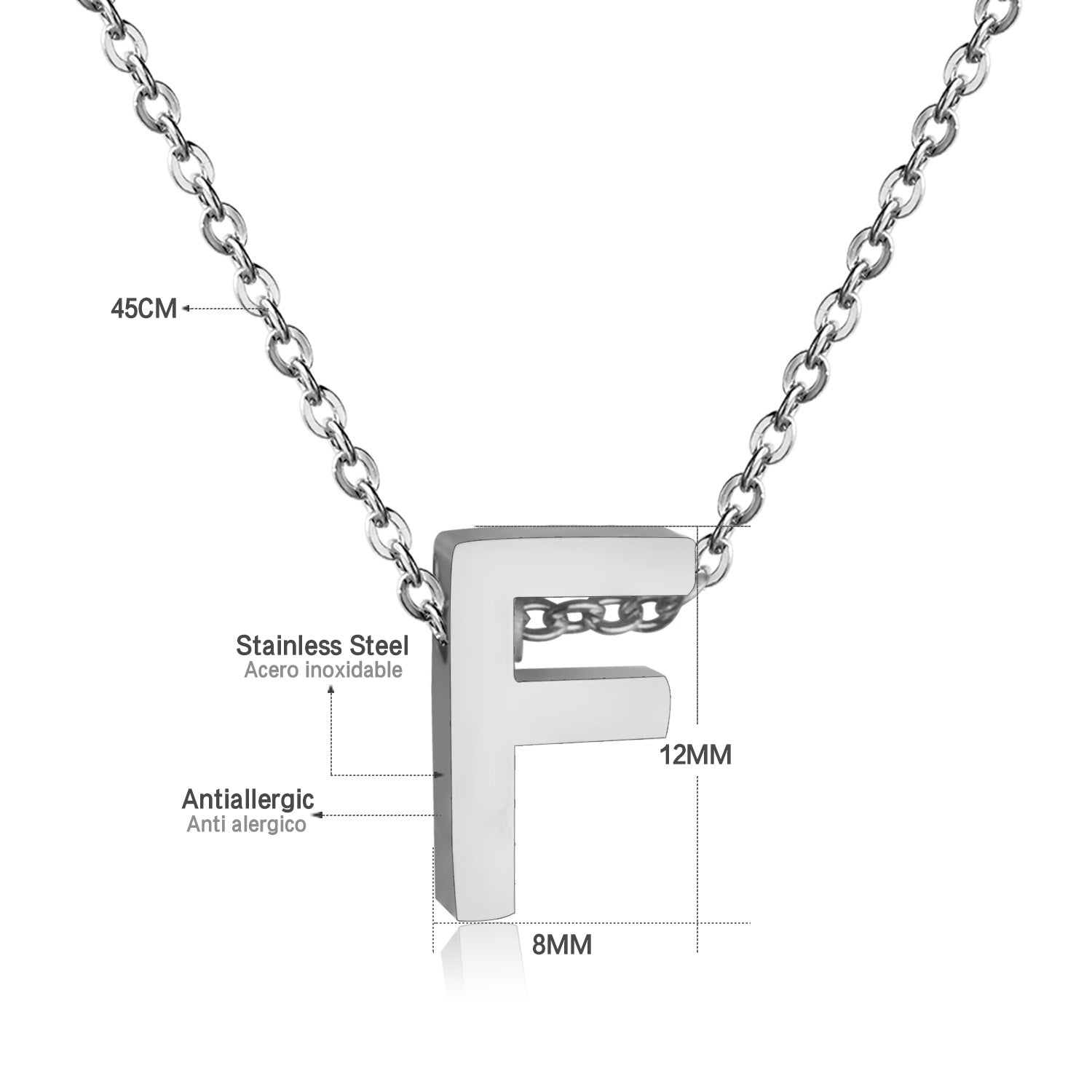 ASON Delicate Classic Style Initial 26 Letters Alphabet Chain Pendant Necklace Stainless Steel Color Jewelry Chokers asonjewelry