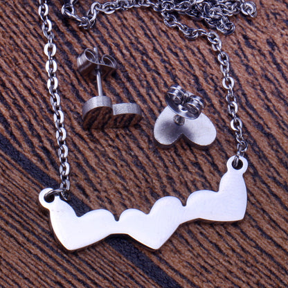 Gold Cut Heart Glossy Set asonjewelry