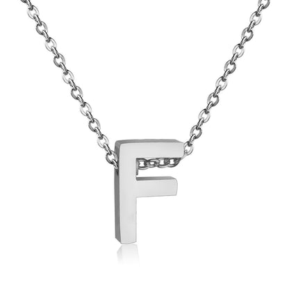 ASON Delicate Classic Style Initial 26 Letters Alphabet Chain Pendant Necklace Stainless Steel Color Jewelry Chokers asonjewelry