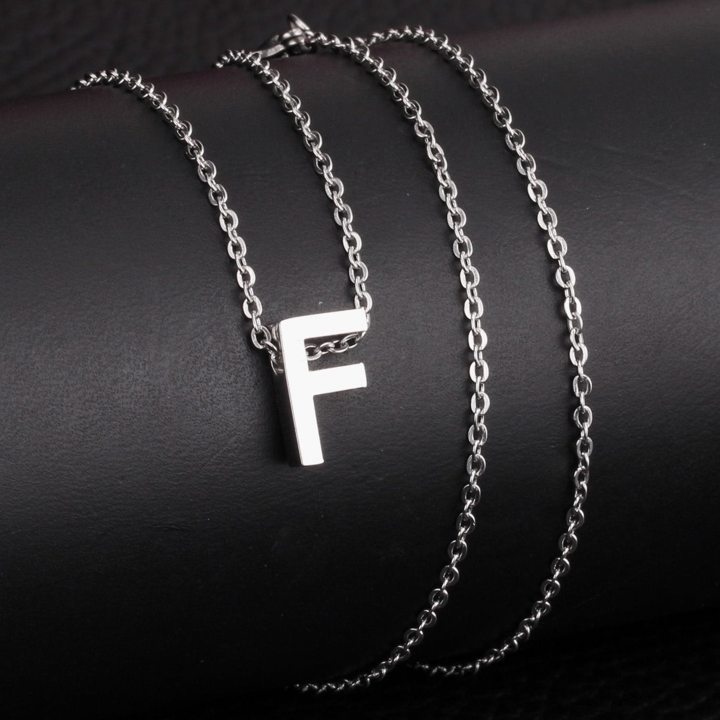 ASON Delicate Classic Style Initial 26 Letters Alphabet Chain Pendant Necklace Stainless Steel Color Jewelry Chokers asonjewelry