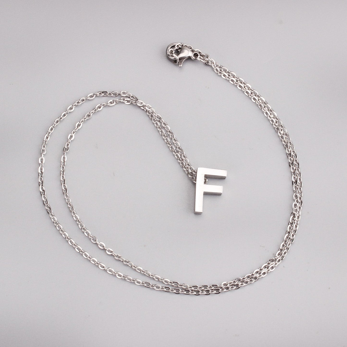 ASON Delicate Classic Style Initial 26 Letters Alphabet Chain Pendant Necklace Stainless Steel Color Jewelry Chokers asonjewelry