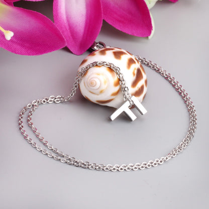 ASON Delicate Classic Style Initial 26 Letters Alphabet Chain Pendant Necklace Stainless Steel Color Jewelry Chokers asonjewelry