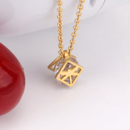 Gold/steel set with zirconia + two wispy dragonfly shapes wrapped in squares asonjewelry