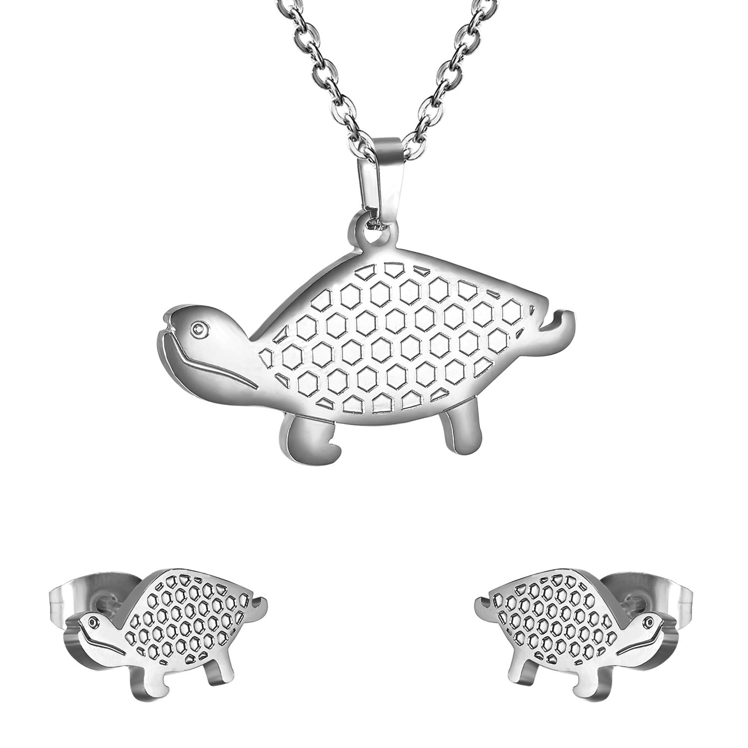 Gold/steel color turtle's shell on the door is made by oil pressing process, beautiful design jewelry set. asonjewelry