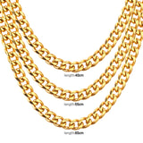 ASON Women/Men 10MM Width Necklace Set Stainless Steel Necklace with Bracelet Cuban Chain for Diy Jewelry Making