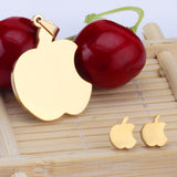 Set of jewels in gold/steel with a smooth surface of an apple with a bite.