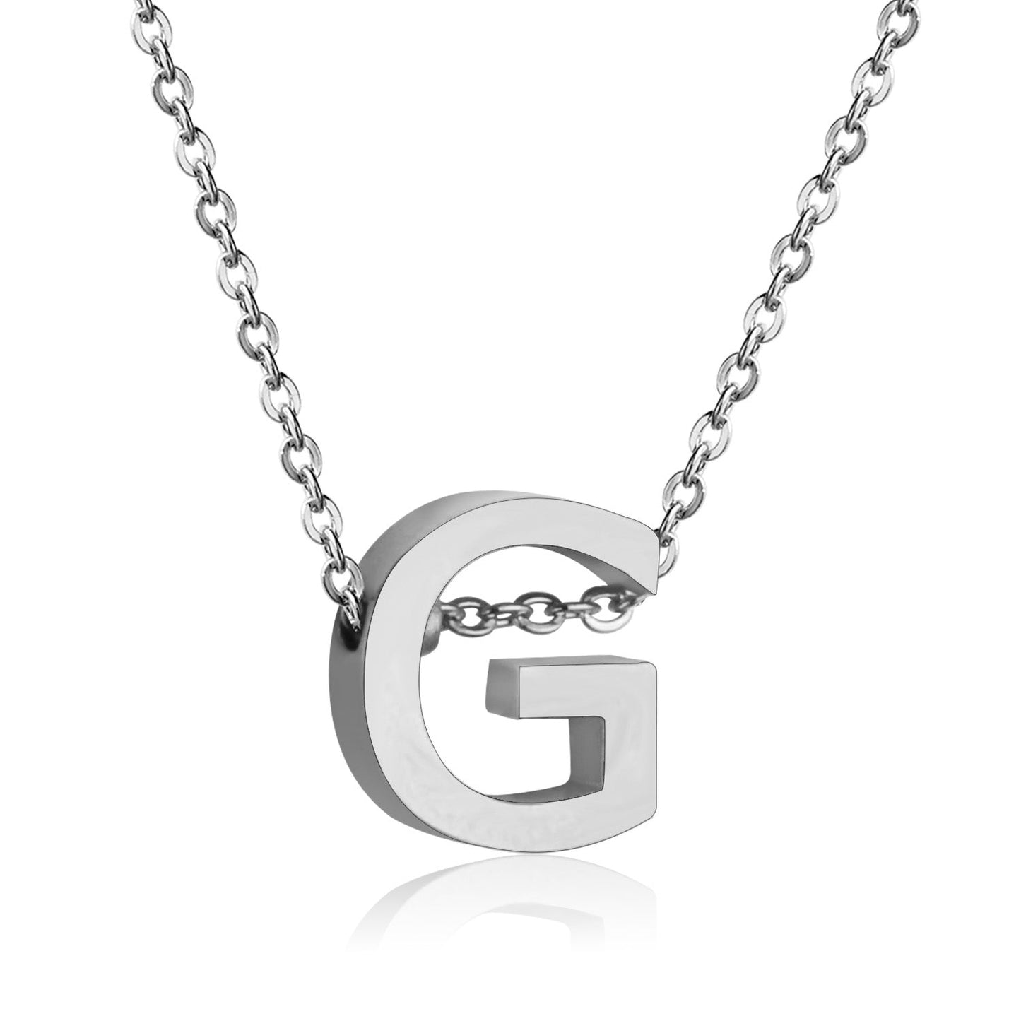ASON Delicate Classic Style Initial 26 Letters Alphabet Chain Pendant Necklace Stainless Steel Color Jewelry Chokers asonjewelry