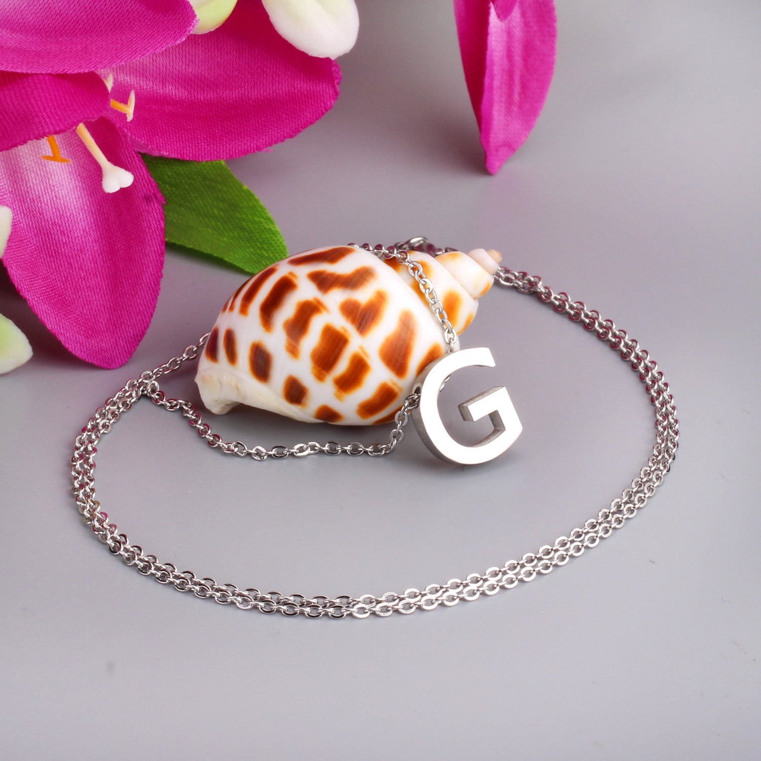 ASON Delicate Classic Style Initial 26 Letters Alphabet Chain Pendant Necklace Stainless Steel Color Jewelry Chokers asonjewelry