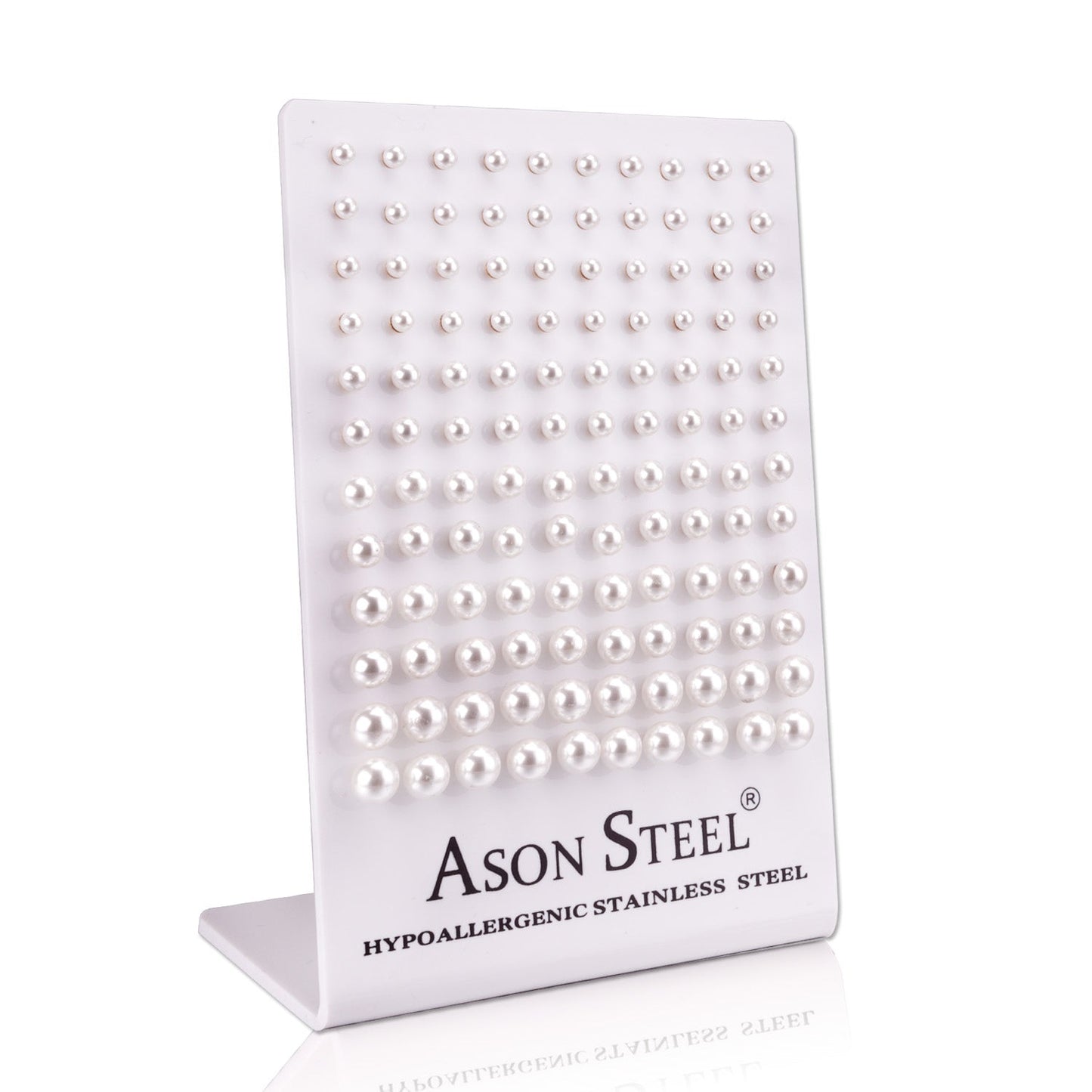 4-8mm Gold/ Steel White Pearl Stud Earrings for Snapbacks asonjewelry