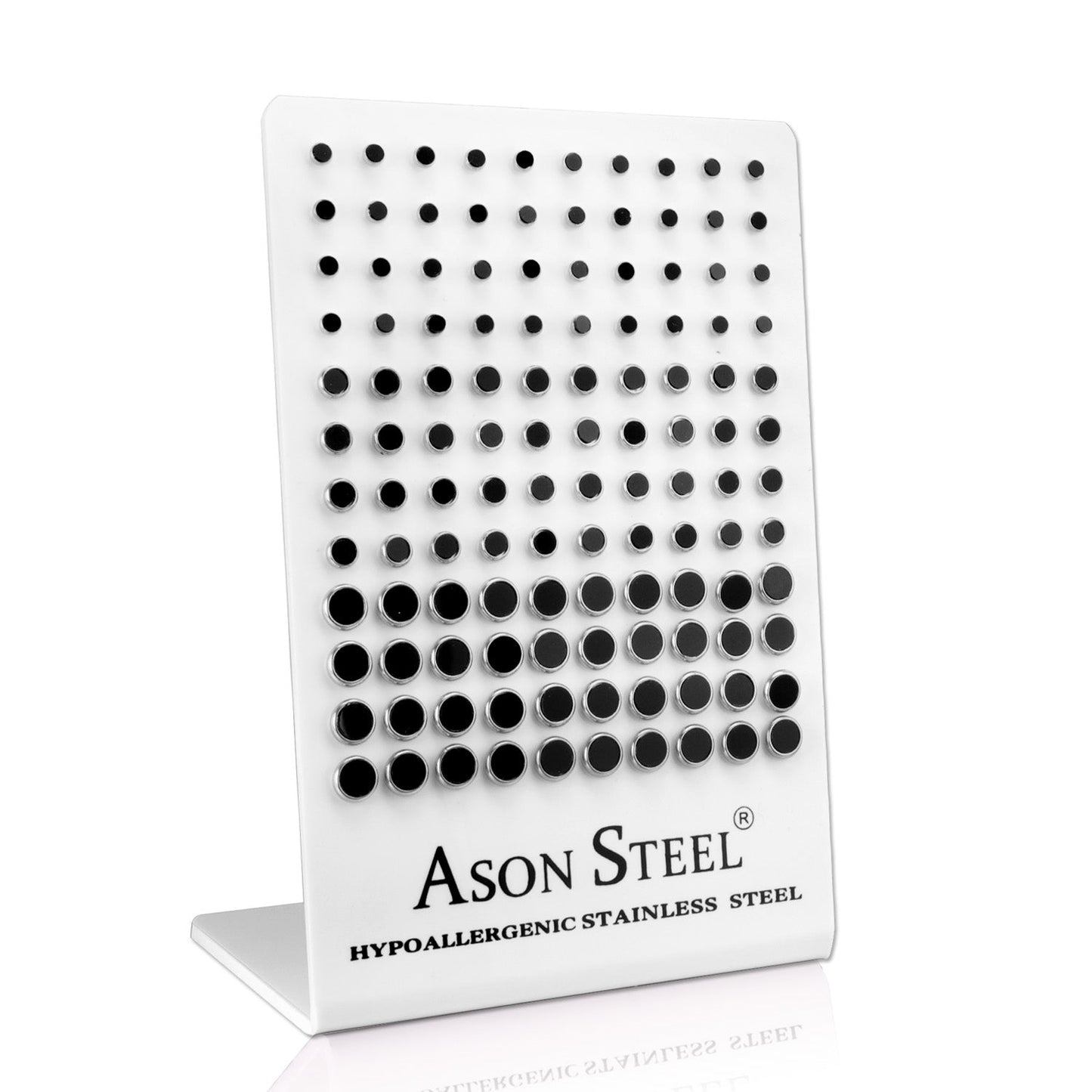 4-6-8mm Snapback Steel/Golden Cylinder White Shell/Black Shell Stud Earrings asonjewelry