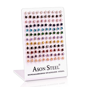 6mm Steel/Golden Star Stud Earrings in Snapback