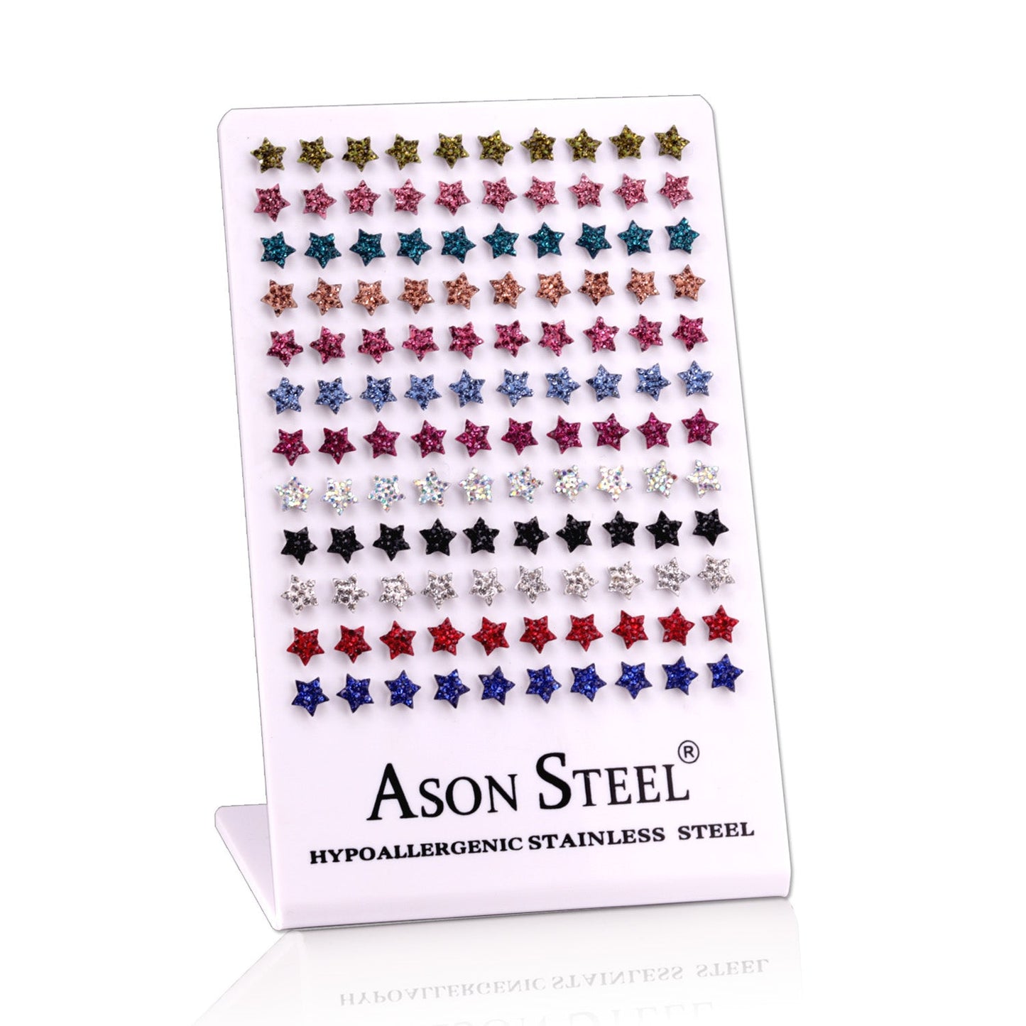 Steel Heart Studs with White Clay Multi-Color Mixed Earrings for Snapbacks asonjewelry