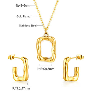 Wholesale Fashion Square Hollow Special-shaped Jewelry Set
