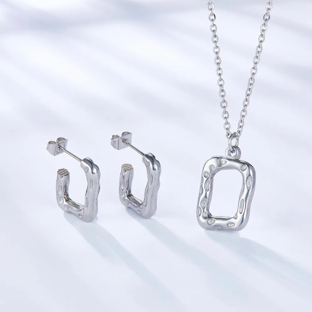 Wholesale Fashion Square Hollow Special-shaped Jewelry Set asonjewelry