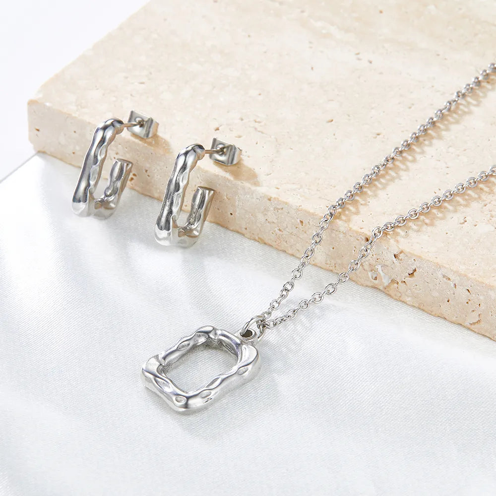 Wholesale Fashion Square Hollow Special-shaped Jewelry Set asonjewelry