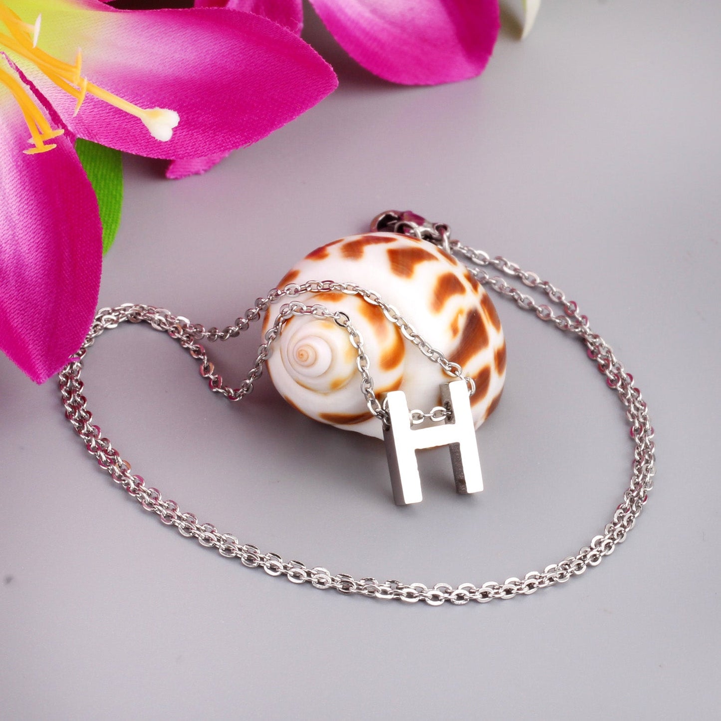 ASON Delicate Classic Style Initial 26 Letters Alphabet Chain Pendant Necklace Stainless Steel Color Jewelry Chokers asonjewelry