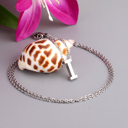 ASON Delicate Classic Style Initial 26 Letters Alphabet Chain Pendant Necklace Stainless Steel Color Jewelry Chokers asonjewelry