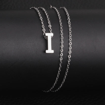 ASON Delicate Classic Style Initial 26 Letters Alphabet Chain Pendant Necklace Stainless Steel Color Jewelry Chokers asonjewelry