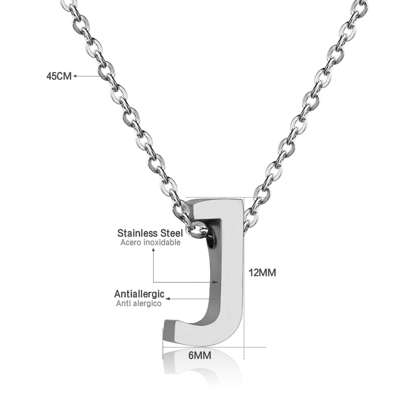 ASON Delicate Classic Style Initial 26 Letters Alphabet Chain Pendant Necklace Stainless Steel Color Jewelry Chokers asonjewelry
