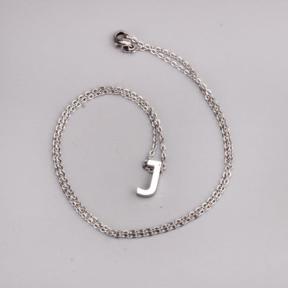 ASON Delicate Classic Style Initial 26 Letters Alphabet Chain Pendant Necklace Stainless Steel Color Jewelry Chokers asonjewelry