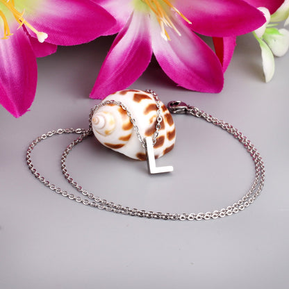 ASON Delicate Classic Style Initial 26 Letters Alphabet Chain Pendant Necklace Stainless Steel Color Jewelry Chokers asonjewelry