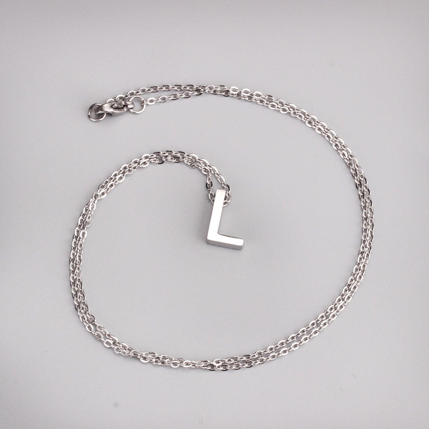 ASON Delicate Classic Style Initial 26 Letters Alphabet Chain Pendant Necklace Stainless Steel Color Jewelry Chokers asonjewelry