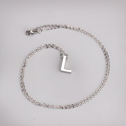 ASON Delicate Classic Style Initial 26 Letters Alphabet Chain Pendant Necklace Stainless Steel Color Jewelry Chokers asonjewelry