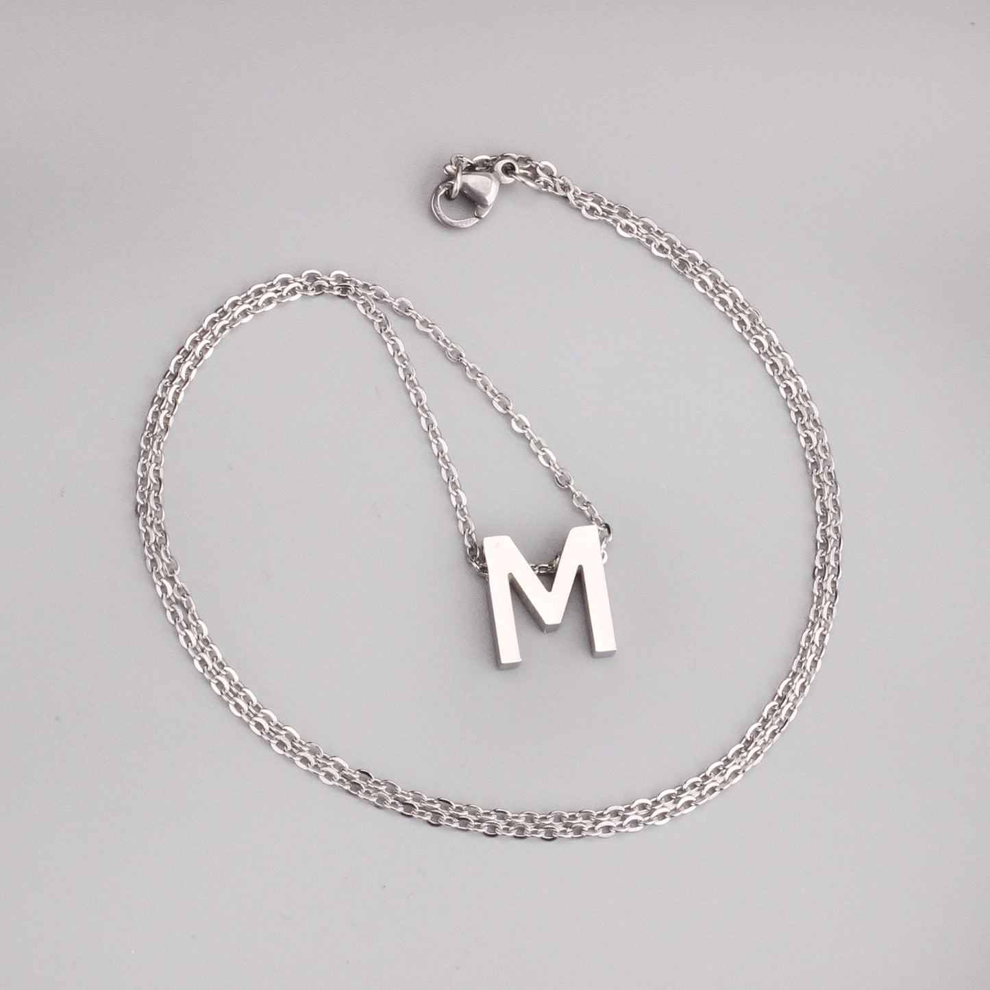 ASON Delicate Classic Style Initial 26 Letters Alphabet Chain Pendant Necklace Stainless Steel Color Jewelry Chokers asonjewelry