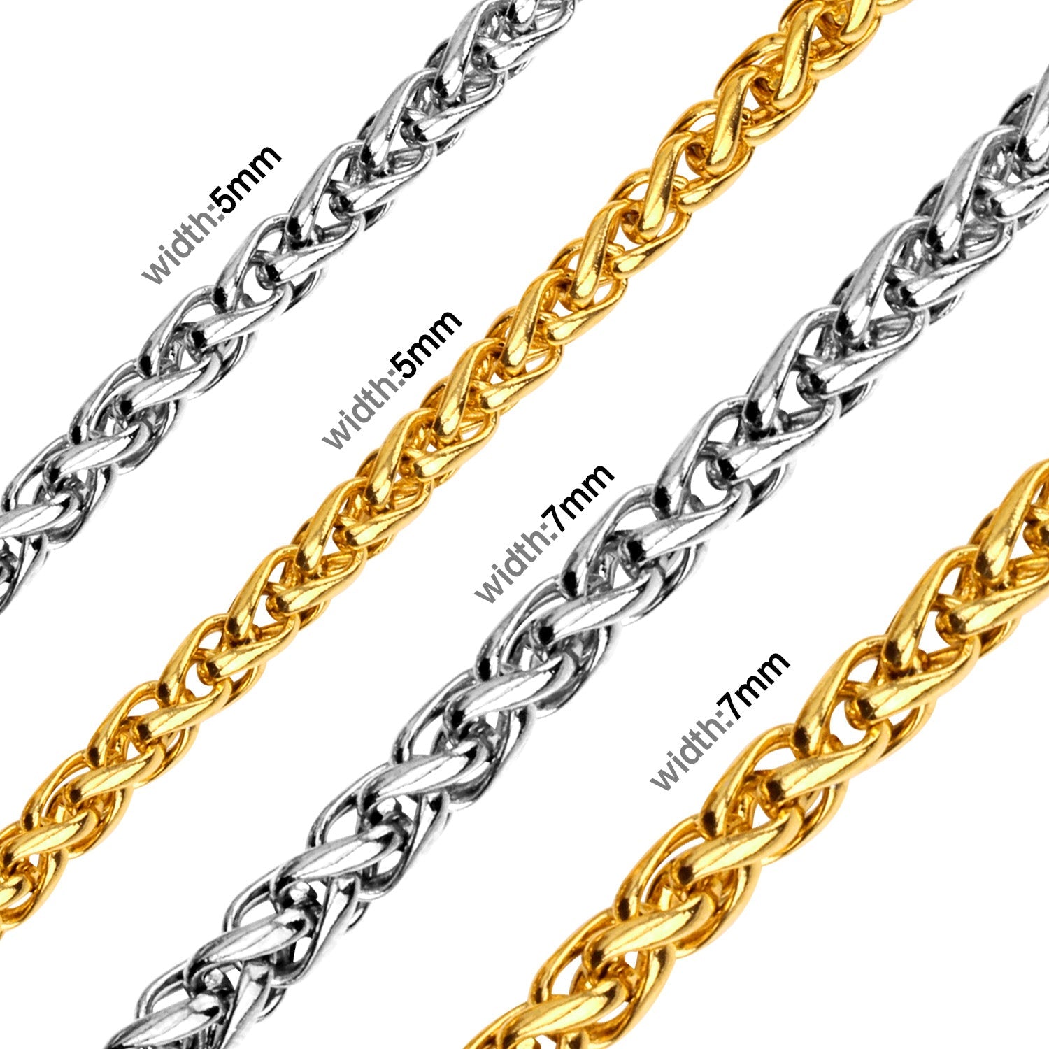 Stylish 5mm & 7mm Bulk Long Necklace DIY Matching Chain asonjewelry