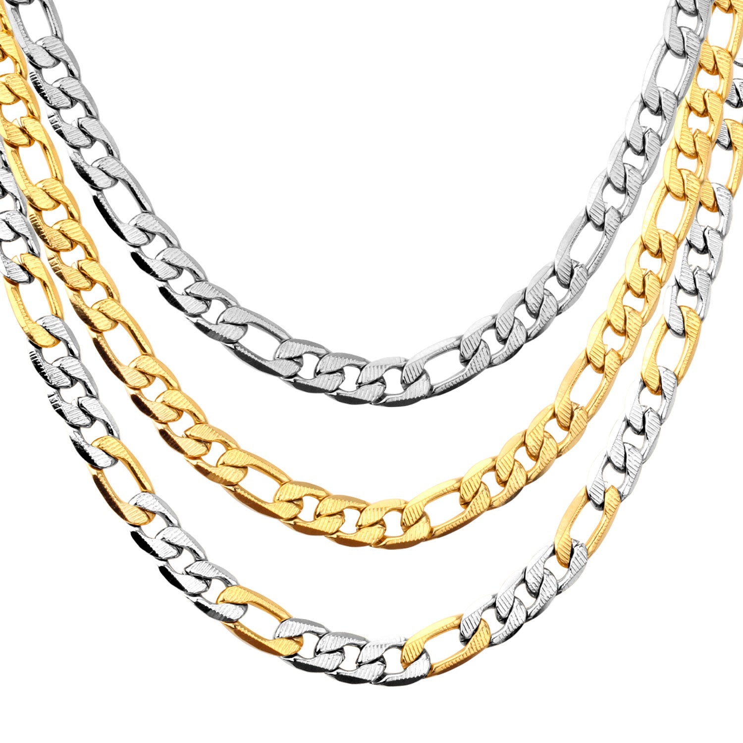 Fashion 6mm & 8mm &10mm Mixed Color & Gold & Steel Color Long Necklace DIY Matching Chain asonjewelry