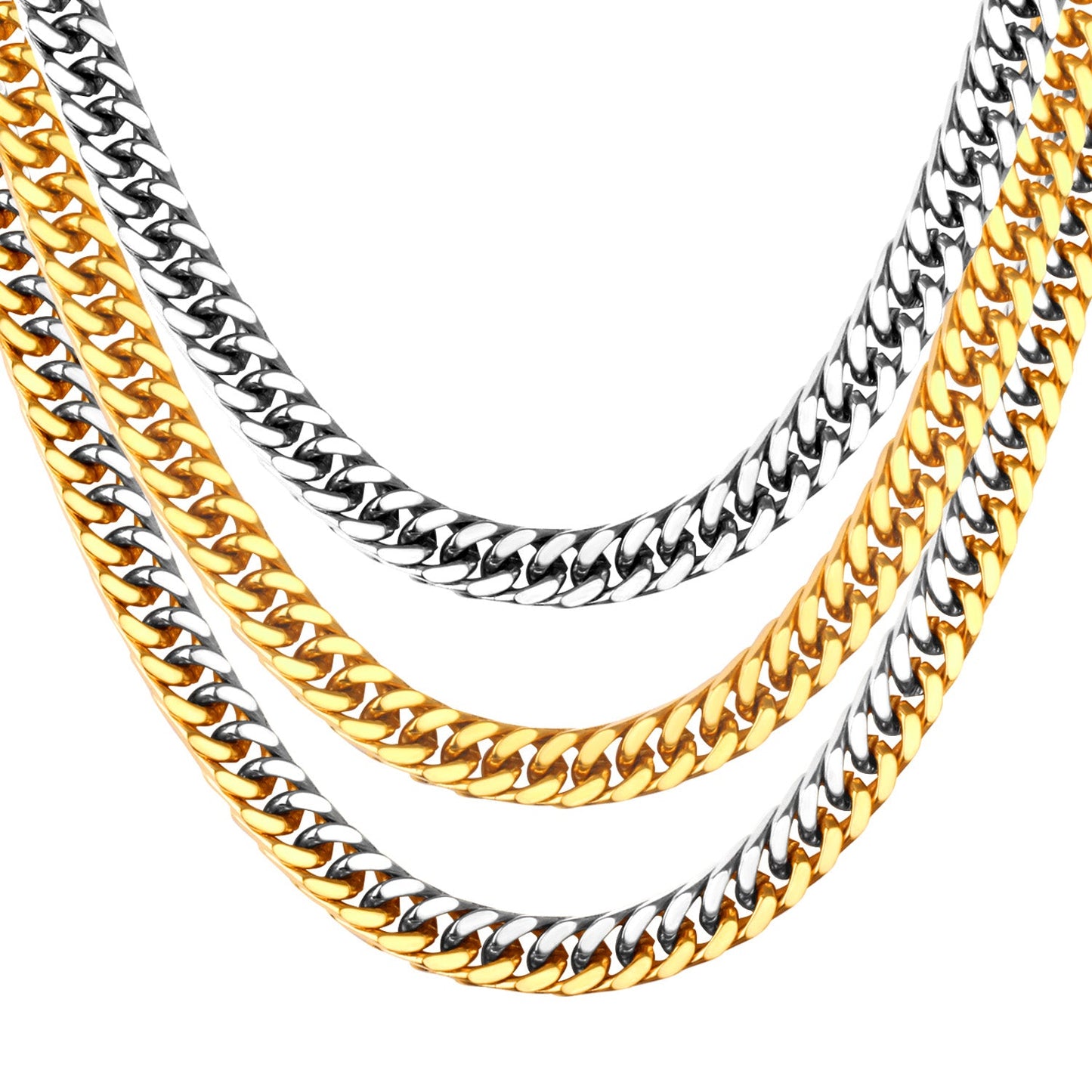 Fashion 7mm Mixed Color&Gold&Steel Color Solid Color Long Necklace DIY Matching Chain asonjewelry