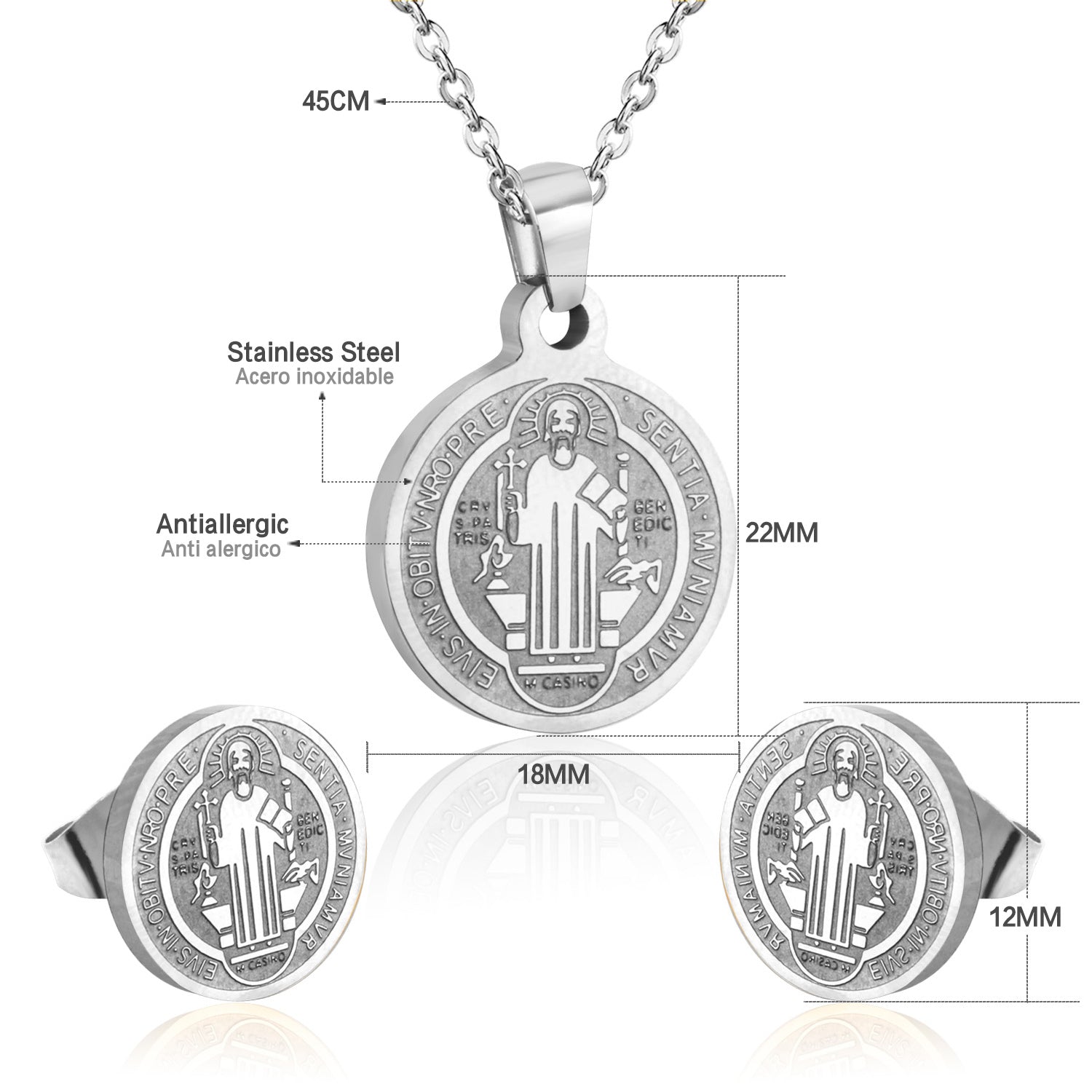 Steel/golden surface etching out the king pattern cut jewelry set without diamonds asonjewelry