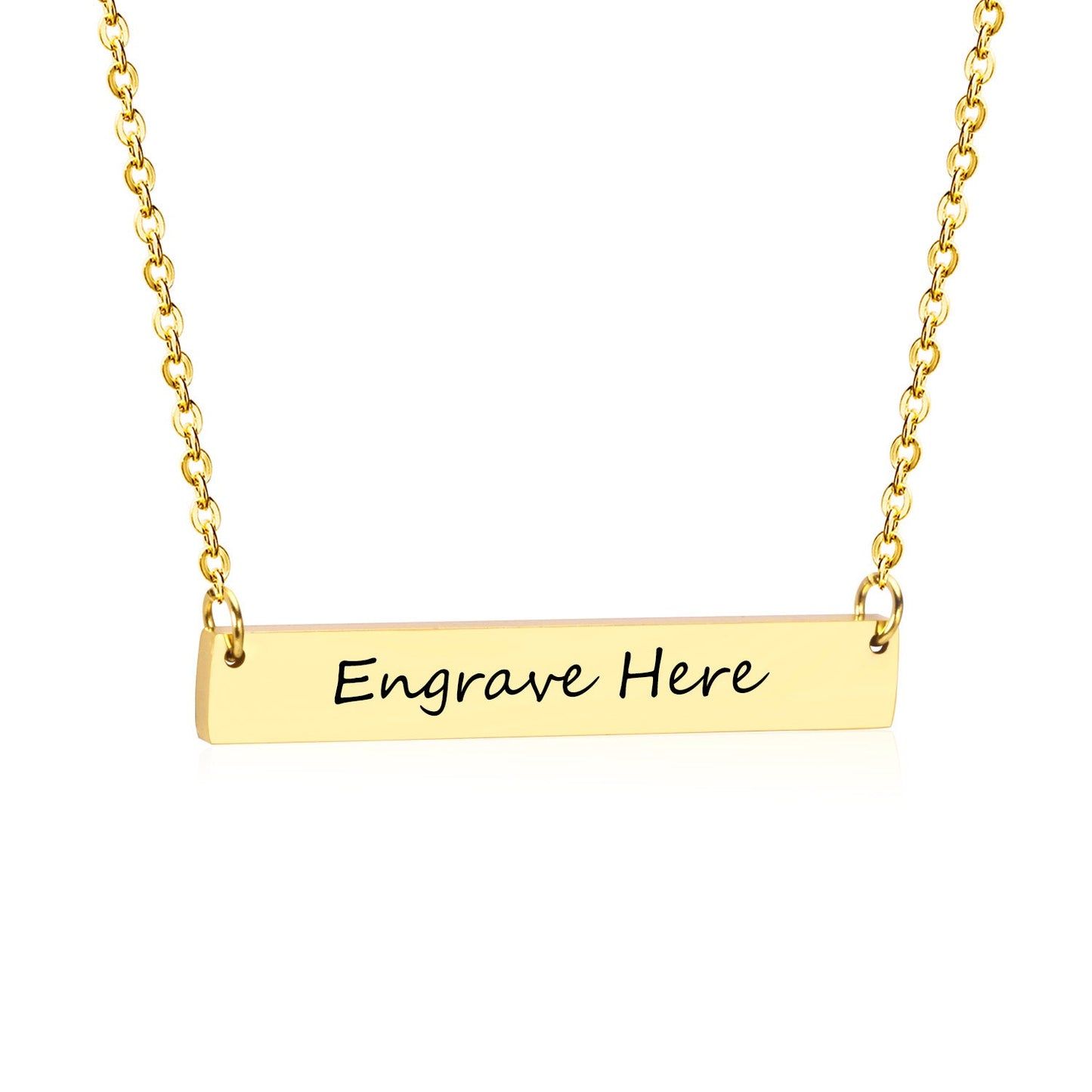 40.1*6.7*1.9mm rectangle pendant cross chain 45+5cm necklace steel/golden color asonjewelry