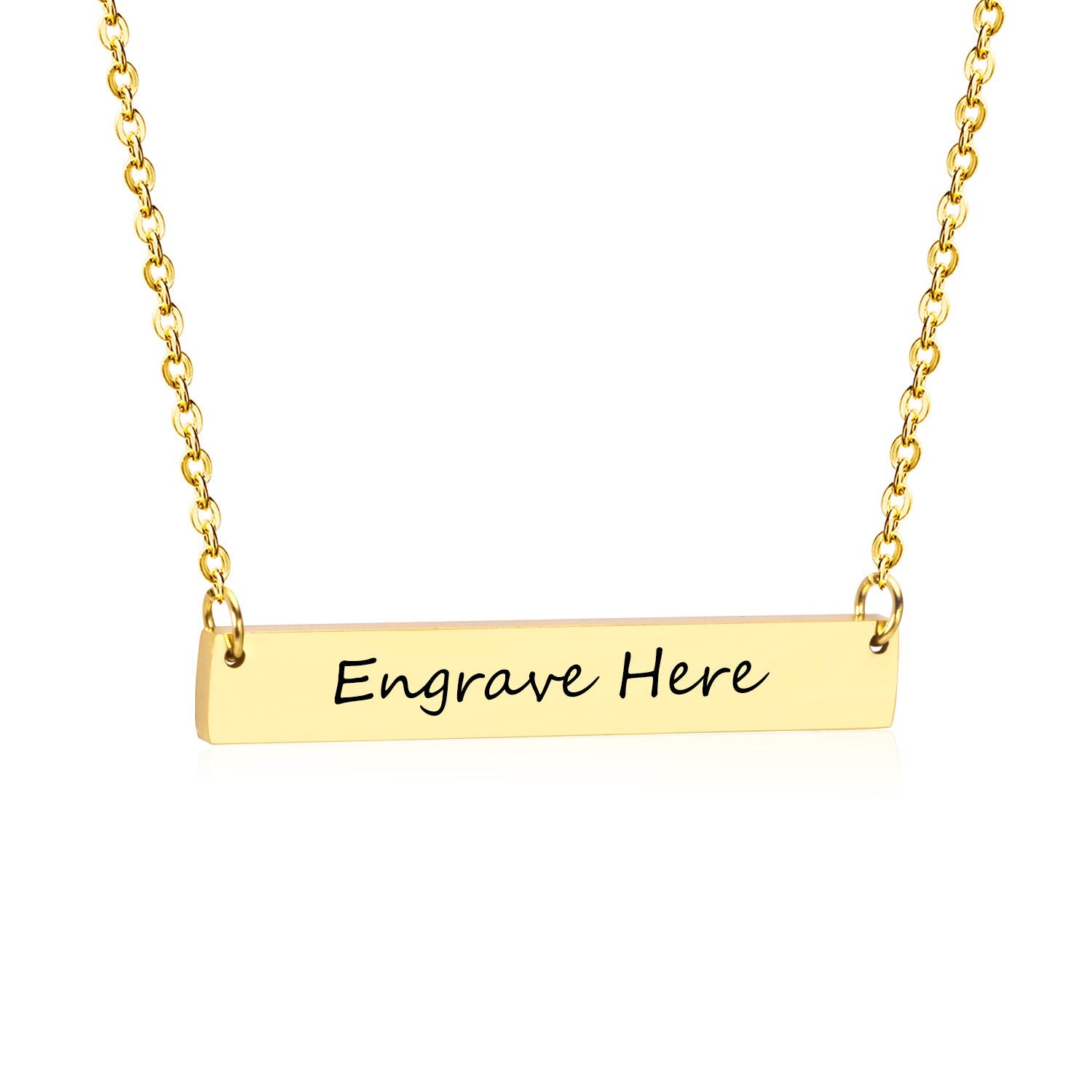 40.1*6.7*1.9mm rectangle pendant cross chain 45+5cm necklace steel/golden color asonjewelry