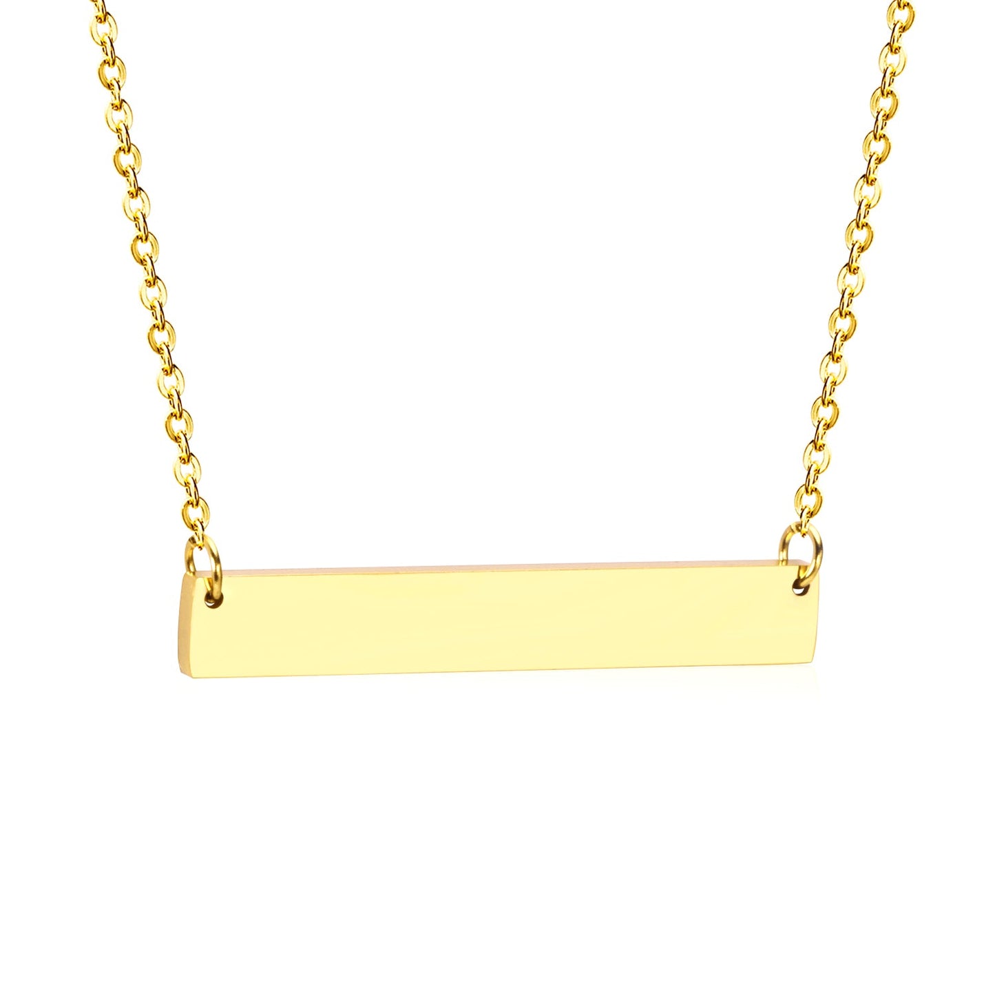 40.1*6.7*1.9mm rectangle pendant cross chain 45+5cm necklace steel/golden color asonjewelry