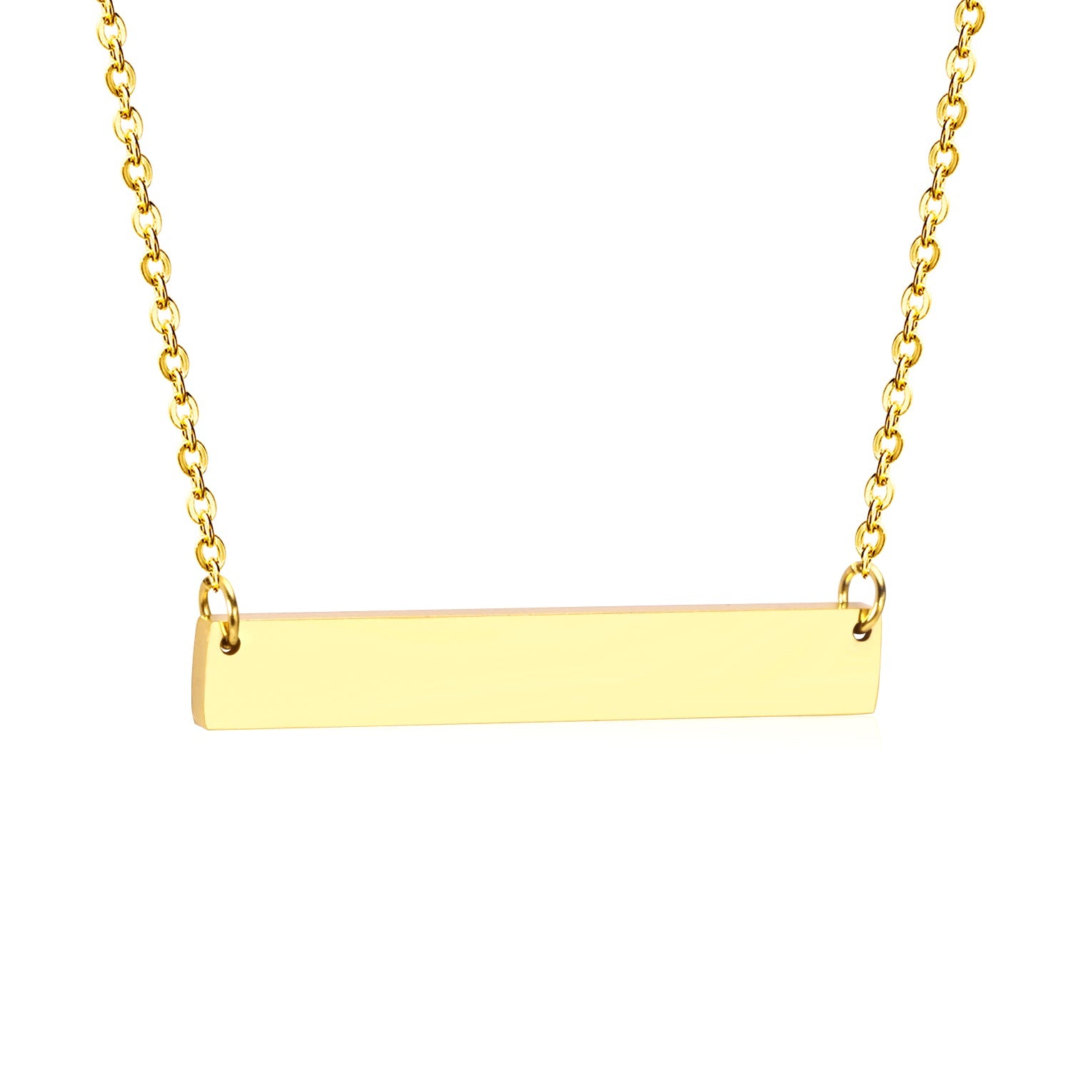 40.1*6.7*1.9mm rectangle pendant cross chain 45+5cm necklace steel/golden color asonjewelry