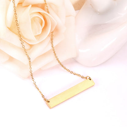 40.1*6.7*1.9mm rectangle pendant cross chain 45+5cm necklace steel/golden color asonjewelry