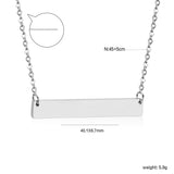 40.1*6.7*1.9mm rectangle pendant cross chain 45+5cm necklace steel/golden color