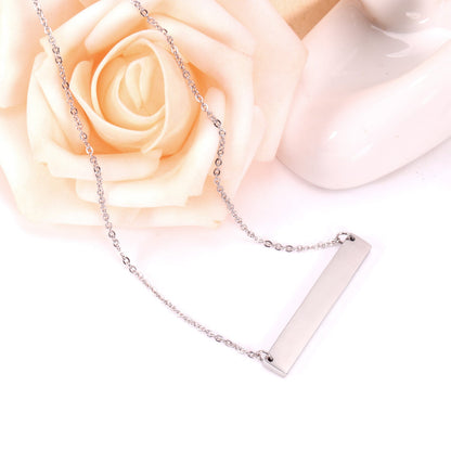 40.1*6.7*1.9mm rectangle pendant cross chain 45+5cm necklace steel/golden color asonjewelry