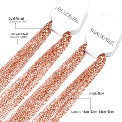 ASON 10pcs / 2mm*45cm 50cm 55cm 60cm long box with chain asonjewelry
