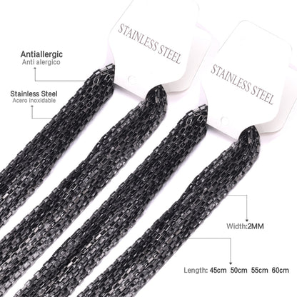 ASON 10pcs / 2mm*45cm 50cm 55cm 60cm long box with chain asonjewelry