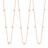 Three colors circle pendant necklace 35+15cm