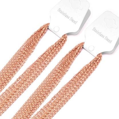 ASON 10pcs / 2mm*45cm 50cm 55cm 60cm U-Shape Stainless Steel Chains asonjewelry