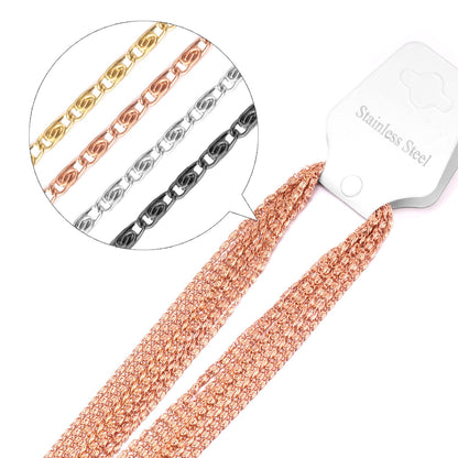 ASON 10pcs / 2mm*45cm 50cm 55cm 60cm U-Shape Stainless Steel Chains asonjewelry
