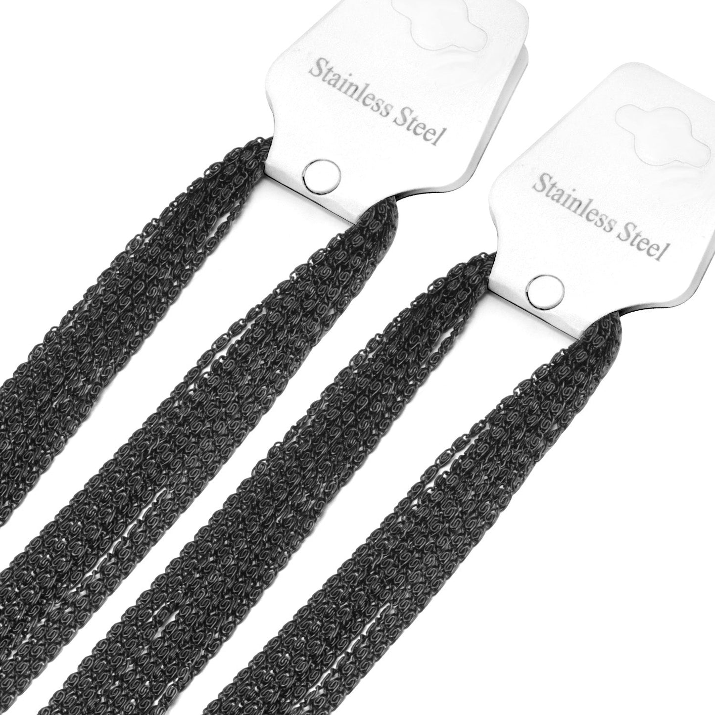 ASON 10pcs / 2mm*45cm 50cm 55cm 60cm U-Shape Stainless Steel Chains asonjewelry