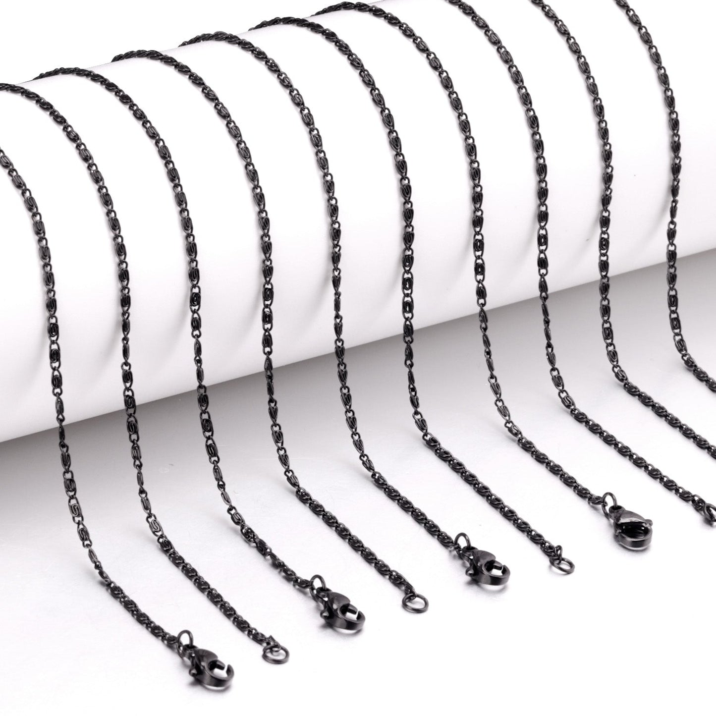 ASON 10pcs / 2mm*45cm 50cm 55cm 60cm U-Shape Stainless Steel Chains asonjewelry