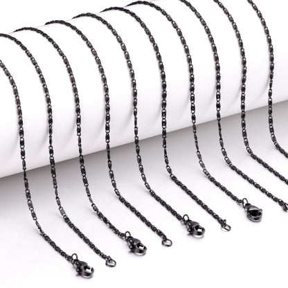 ASON 10pcs / 2mm*45cm 50cm 55cm 60cm U-Shape Stainless Steel Chains asonjewelry